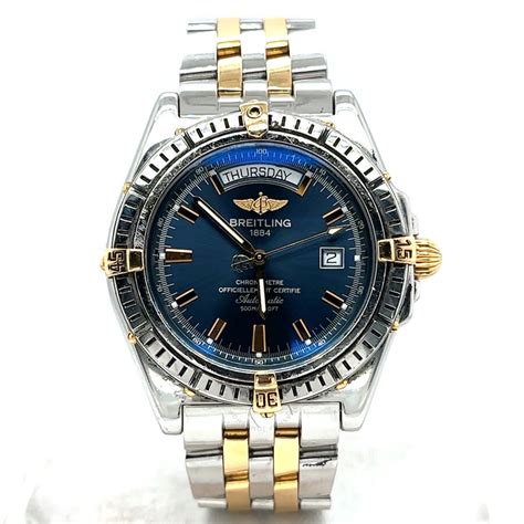 breitling headwind blue dial b45355 ss and 18kt gold|Breitling Headwind .